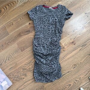 Sundry ruched leopard dress